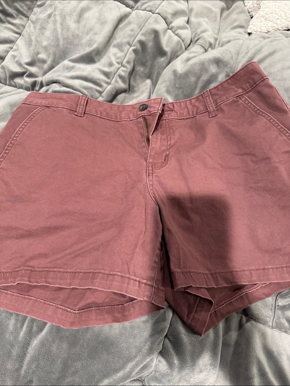 a.n.a Mauve Rose Cotton Blend Mid-Rise Shorts